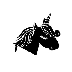 magical unicorn icon over white background. vector illustration