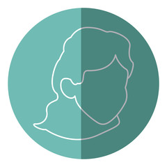 face woman head contour shadow vector illustration