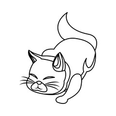 cat animal pet adorable outline vector illustration