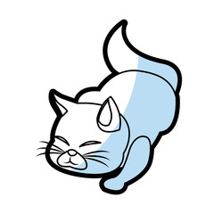 cat animal pet feline flat linear vector illustration