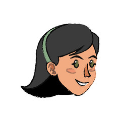 face woman head  hair diadem image vector illustration