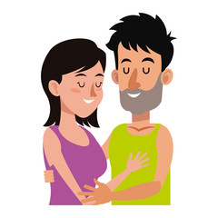 Fototapeta premium embracing couple relationship together image vector illustration