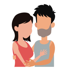 embracing couple relationship together image vector illustration