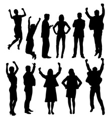 Happy Business People Silhouettes, art vector design