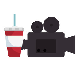 cinema entertainment elements icons vector illustration design