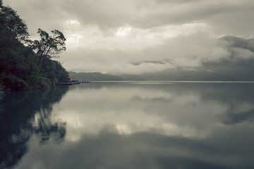 Clouds reflecting at Sun Moon Lake, Taiwan