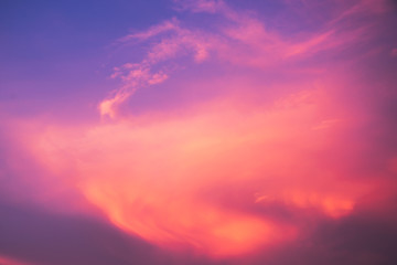 Naklejka na ściany i meble Beautiful cloud on blue sky in evening time for background