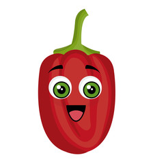 peppers vegetables comic character vector illustration design
