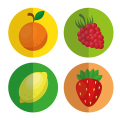 fresh and healthy fruits vector illustration design