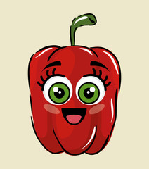 peppers vegetables comic character vector illustration design