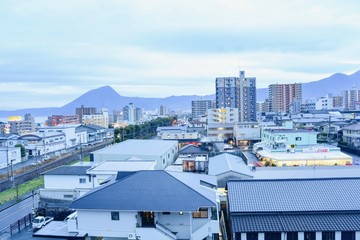 Aerial View of Downtown Beppu