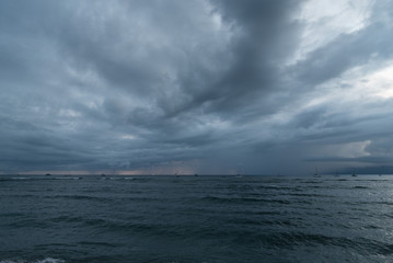 Fototapeta premium Stormy sunset on Maui, Lahaina
