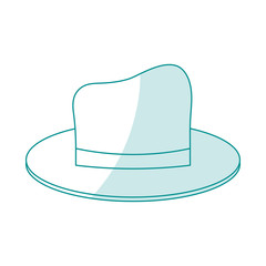 blue silhouette shading cartoon elegant hat with bow lace vector illustration