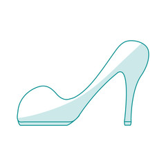blue silhouette shading cartoon high heels shoes vector illustration