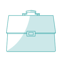 blue silhouette shading cartoon executive briefcase with handle vector illustration