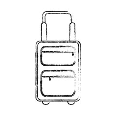 black blurred silhouette travel suitcase with handle vector illustration