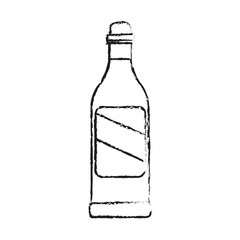 black blurred silhouette cartoon glass bottle of wine vector illustration