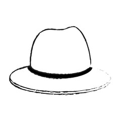 blurred silhouette front view hat with bow lace vector illustration