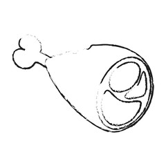 blurred silhouette chicken prey food vector illustration