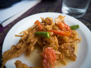Deep fried papaya salad, Somtum, Thai food