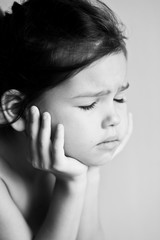 Sad little girl portrait 