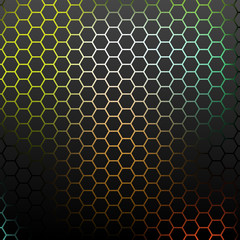 Abstract pattern with colorful hexagons. 
