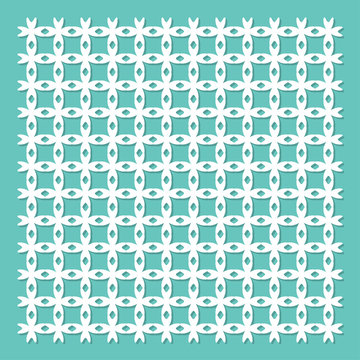 Decorative panel for laser cutting. Universal mosaic geometric pattern. The ratio is 1: 1. Vector illustration.