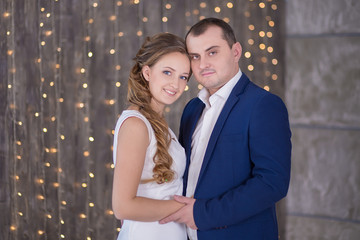 Couple celebrating new year's eve with champagne