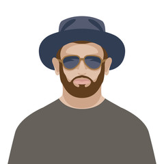 a man in a hat vector illustration 