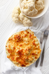 Cauliflower baked with cheese sauce