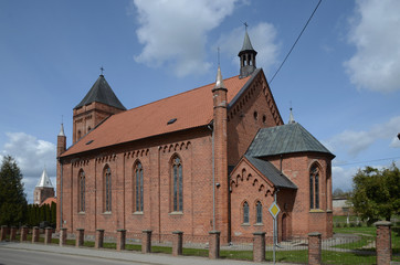 Fototapeta na wymiar Kościół w Miłakowie pw.Podwyższenia Krzyża Świętego