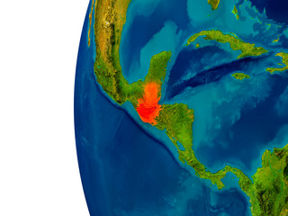 Guatemala on model of planet Earth