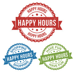 happy hours shopping circle stamp rugged