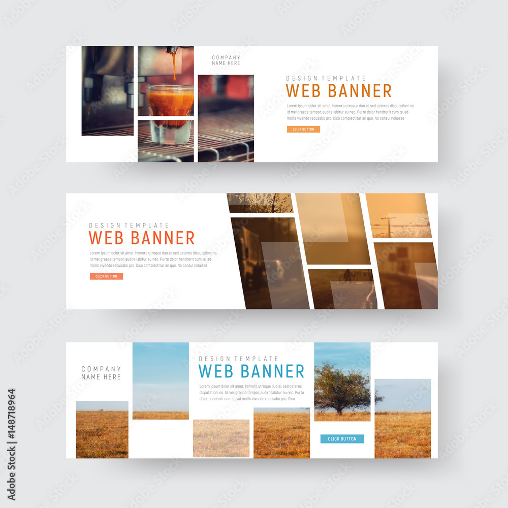 Aufkleber Template of web banners with rectangular blocks for photos