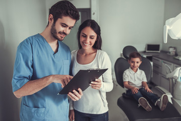 Little boy at the dentist