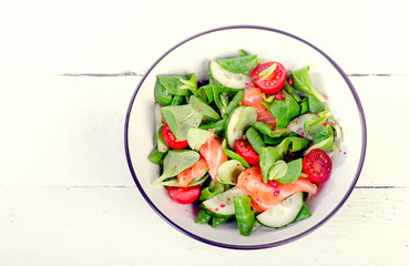 Fresh Salmon Salad. Healthy food.