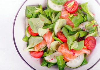 Fresh Salmon Salad. Healthy eating