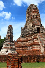 Fototapeta na wymiar ancient place in ayutthaya historical park this place age up near 500 year ago