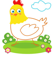 gallina da colorare