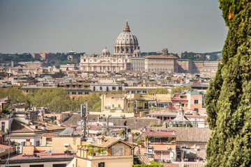 Fototapeta na wymiar San Pietro, Domes, Vatican, Views, Pincio, Roofs, Rome, lazio, Italy, Europe