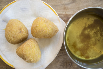 sicilian arancini fried in olive oil