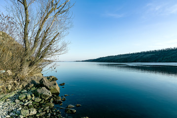 Beach on the shore of the island Khortytsya 