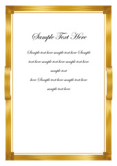 金色リボンの飾り額（細）