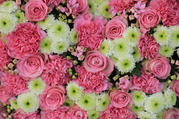 Pink wedding flowers