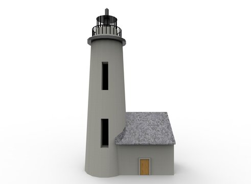 3d illustration of beacon. white background isolated. icon for game web.