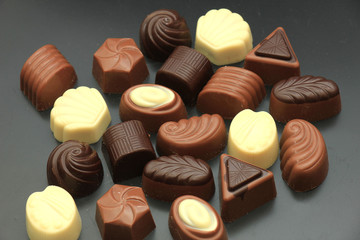 Different sorts of chocolates