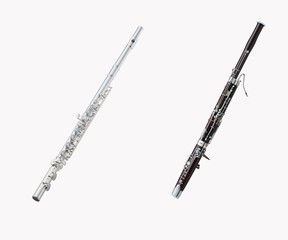 Silver and black flutes isolated on white background with clipping mask.   © creativesunday