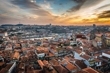 Obraz premium Cityscape of Porto, Portugal seen from Clerigos Tower