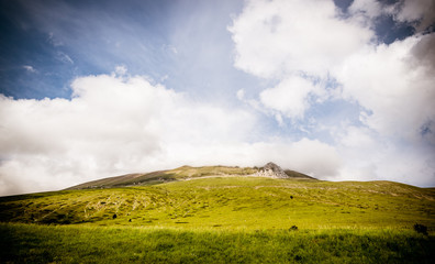 Sibillin mountains in Castelluccio di Norcia in the Umbrian appennine, Italy