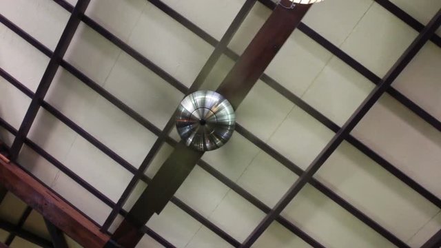 Vintage Hanging Electric Fan From Room Ceiling, stock video